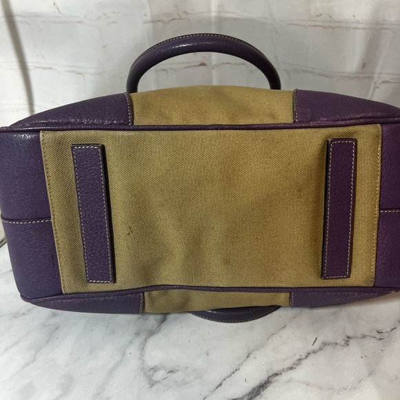 GUC Prada Purple Cinghiale-Trimmed Canapa Handbag - Picture 5 of 9